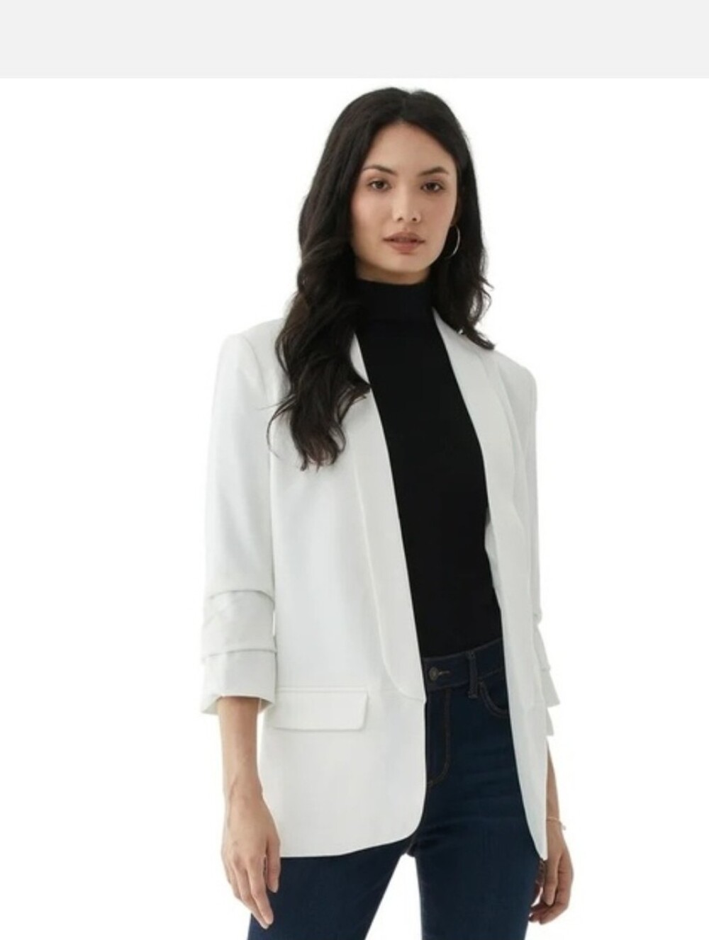 NWT Scoop Boyfriend Blazer W/ Scrunch Sleeves